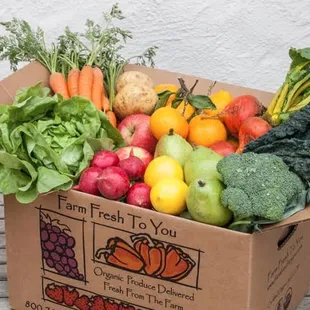 Farm Fresh To You delivers organic fruit and veggies from our farm to your door. You can even add on groceries like raw honey to your box!