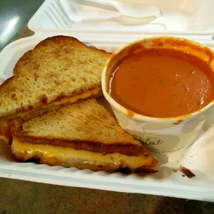 Tuscan Grilled cheese and tomato bisque