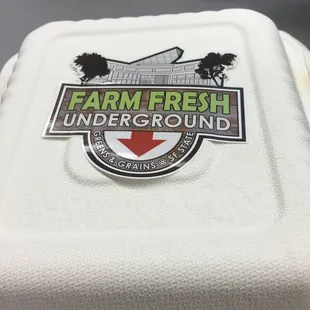 Cool sticker they put on their boxes and drinks!