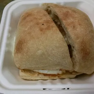 Breakfast sammie w/ egg, cheese, sausage