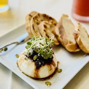 Burrata with Honey and Berries