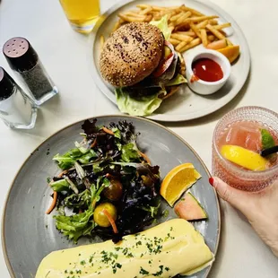 French omelette + farm house burger