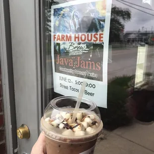 A delicious &quot;Summer S&apos;mores Mocha&quot;, a June Monthly Sip/ drink special.