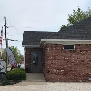 A view of the shop from the parking lot.