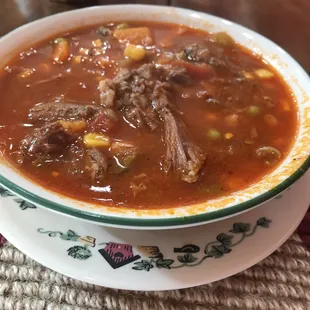 Homemade beef vegetable soup