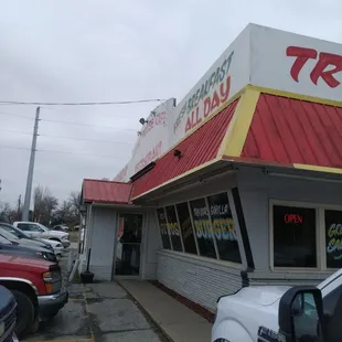 Big sign,  little space.