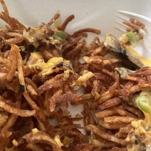 a plate of fried french fries