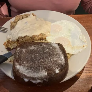 Chicken Fried Steak with Rye toast