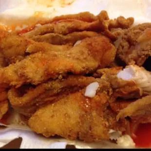 a plate of fried chicken