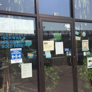 the entrance to the restaurant