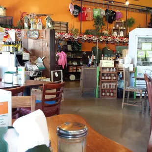 View from cafe into store.