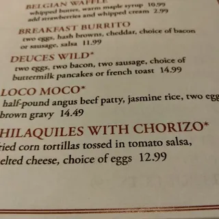 Chilaquiles with Chorizo*