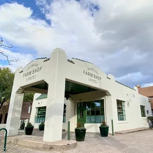 the front of the building