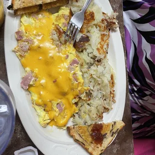 Ham and cheese omelette