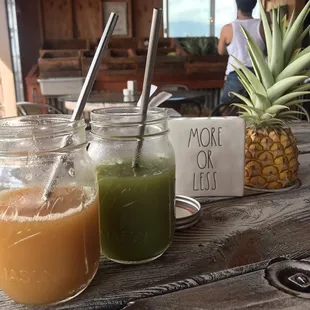 Citrus juice and pure green juice