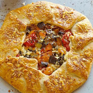 Ratatouille tart with goat cheese and mint