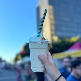 Peach cobbler milkshake