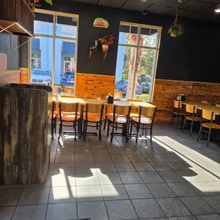 Inside seating, relaxed atmosphere