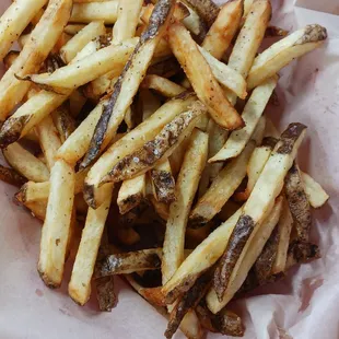 Double serving of fresh cut fries