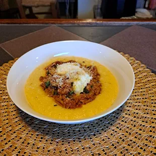 Lamb Ragu over Cheesy Polenta @Farmacy Grill