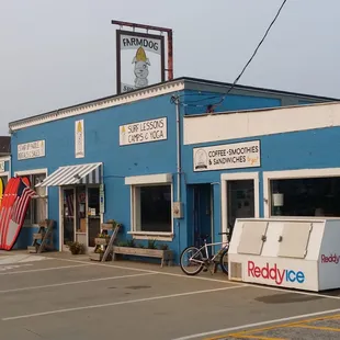 Look for the big blue building at Milepost 10.5 in Nags Head on the Beach Road--you can't miss Farmdog Surf School.