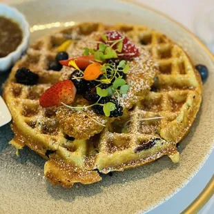 Meatless Farm vegetarian chicken  &amp; waffles