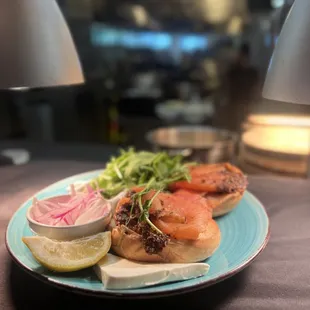 Smoked Salmon Lox and Toast | With Lemon Cream Cheese, Arugula, Red Onions, Capers and Toasted Sour Dough