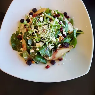 Charred Pear-Dehydrated Blueberry Salad