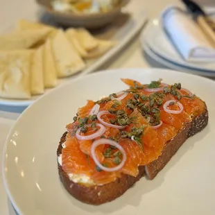 Miso salmon toast