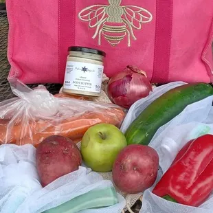 my BYOB game! Fresh smoothie, produce and products!!