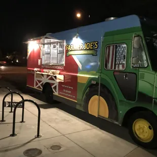 a food truck parked in a parking lot