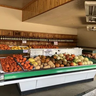 a display of fruits and vegetables