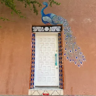  peacock on a door