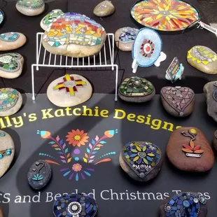 Mosaic rocks,  mosaic tables,  and mosaic trays . To add beautiful colors your gardens or patio.