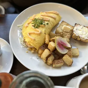 Chile relleno omelette.