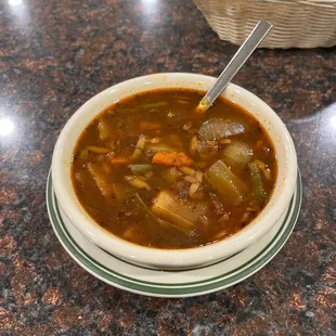 Beef Vegetable soup!  Sooooo good!!