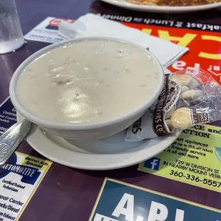 homemade clam chowder - bowl