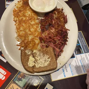 4. Two Eggs with Homemade Corned Beef Hash