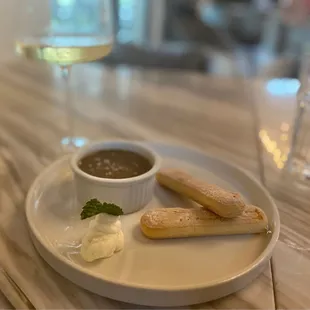 Chocolate espresso desert where is not getting