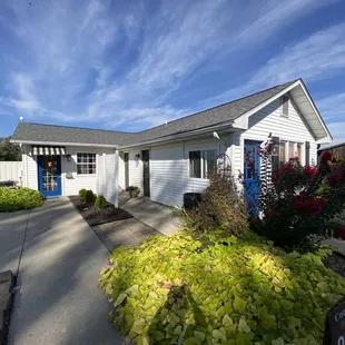 the front of the building