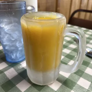 OJ in frosted glass
