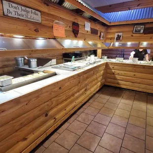 Salad bar and hibachi area
