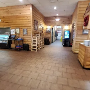 Back of restaurant and restrooms