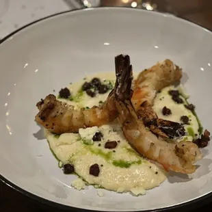 Shrimp and grits with a green tomato jam that was out of this world.