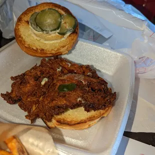 Overcooked crispy chicken sandwich