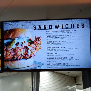 chicken wings and fried chicken, menu