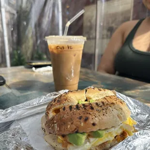 Classic Bagel &amp; Oat Milk Vanilla Latte Iced
