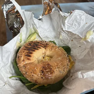 Everything Bagel with avocado and eggs