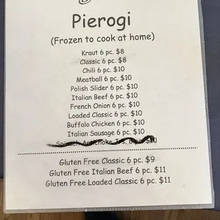 menu