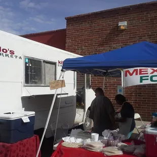 a food truck selling mexican food